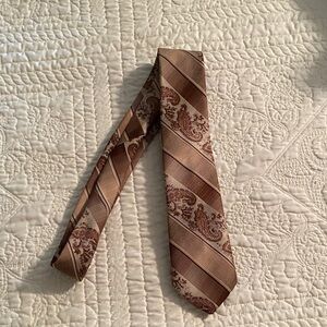 Classic Paisley Striped Tie in Brown